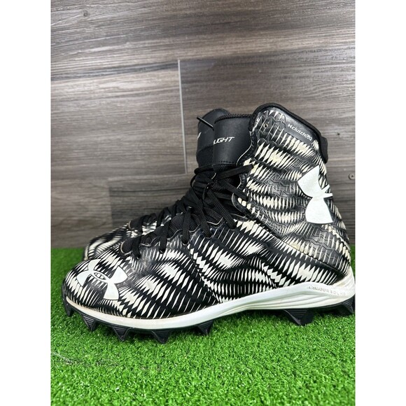 Under Armour Mens Cleats Size‎ 8 Black White Clutch Fit Highlights - Picture 1 of 7